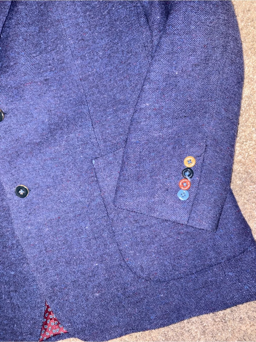Tweed Renoir artwear blazer sports coat 44 navy
